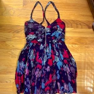 Adolfo Dominguez short zipper front racer back dress